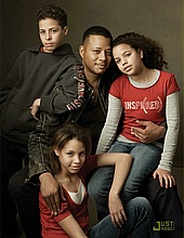 Terrence Howard & his children Hunter, Ashley, and Heaven