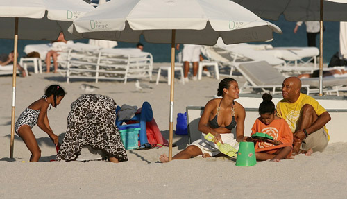 Russell, Porscha, Aoki Lee, and Ming Lee in Miami