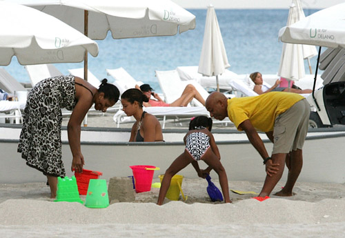 Russell, Porscha, Aoki Lee, and Ming Lee in Miami