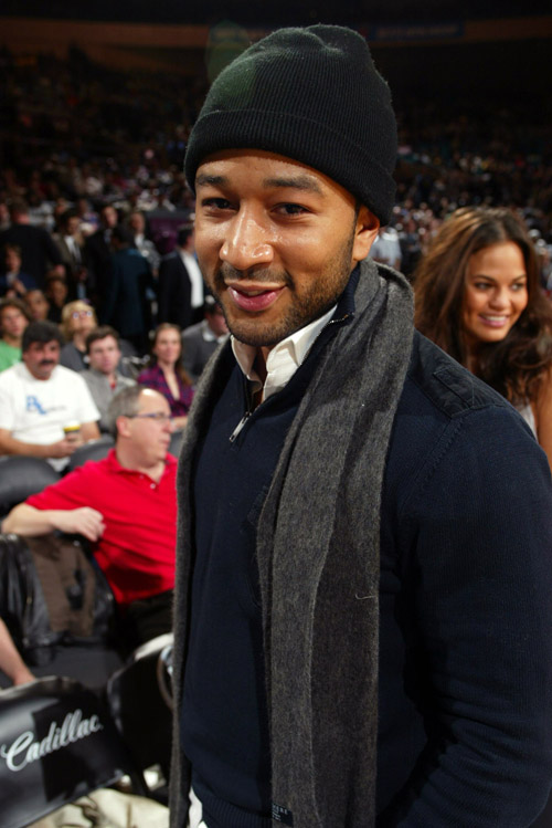 John Legend at the Kings / Knicks game in NY