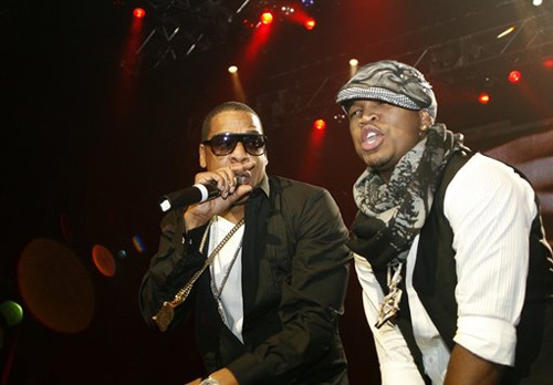 Jay-Z and Ne-Yo at the Pearl