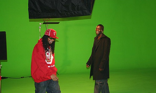 Lilâ€™ Jon and Akon on set of â€œGet Buck In Hereâ€