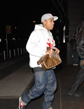 Bow Wow arriving with friends at a hotel in NYC
