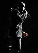 Kanye West performs at the 50th Annual Grammys