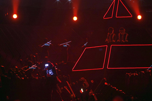 Kanye West & Daft Punk perform at the 50th Annual Grammys