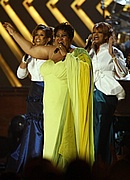 Aretha Franklin performs at the 50th Annual Grammys