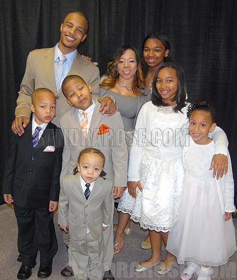 T.I. and family at Easter (2008) Service at the Georgia Dome