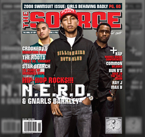 N.E.R.D. on the cover of The Source