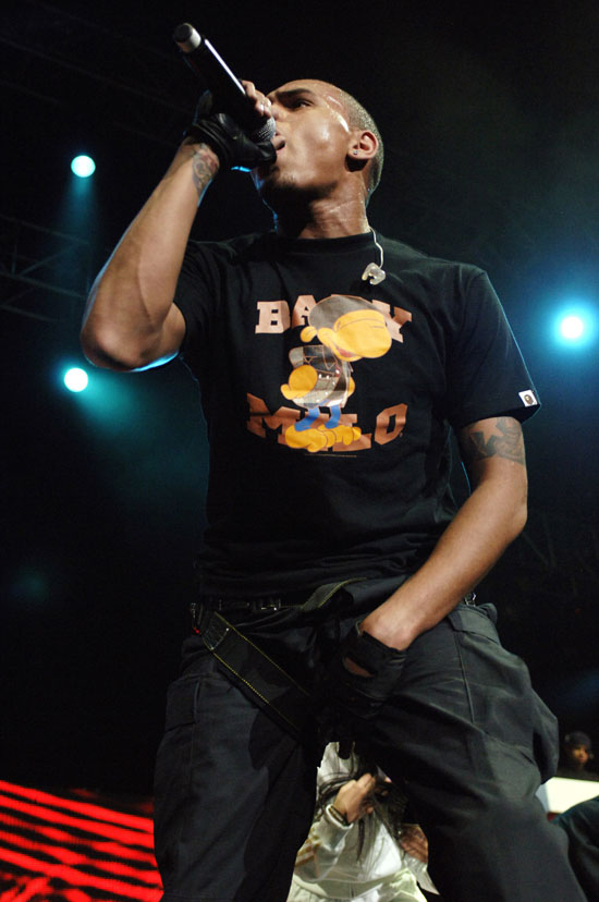 Chris Brown on stage at KIIS FM Jingle Ball 2008.