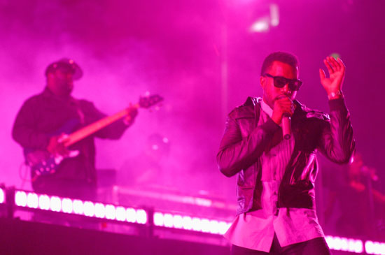 Kanye West on stage in Sydney Australia