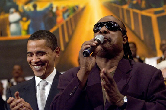 Barack Obama and Stevie Wonder