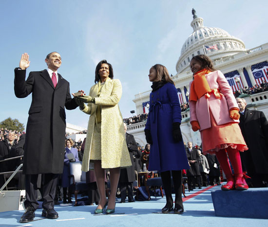 President Barack Obama, First Lady Michelle Obama, Malia Obama and Sasha Obama // President Barack Obama's Inauguration