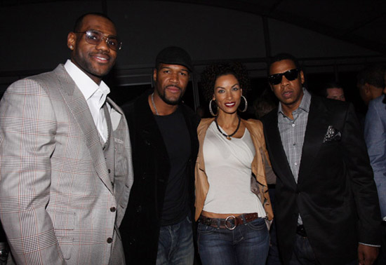Lebron James, Michael Strahan, Nicole Mitchell and Jay-Z // \"Two Kings\" Dinner And After Party