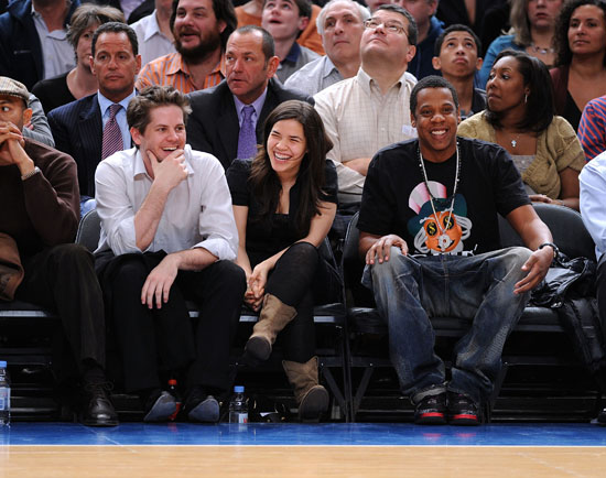 Ryan Piers Williams, America Ferrera and Jay-Z // Knicks Game