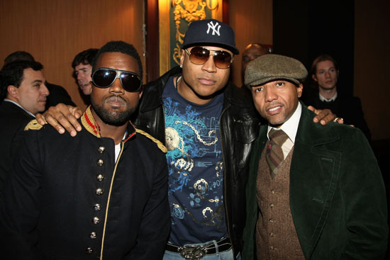 Kanye West, LL Cool J and Kevin Liles // Devi Kroell Fall 2009 Presentation