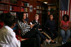Alicia Keys & U.S. Army Gen. Ann Dunwoody // D.C. High School visit for Women\'s History Month
