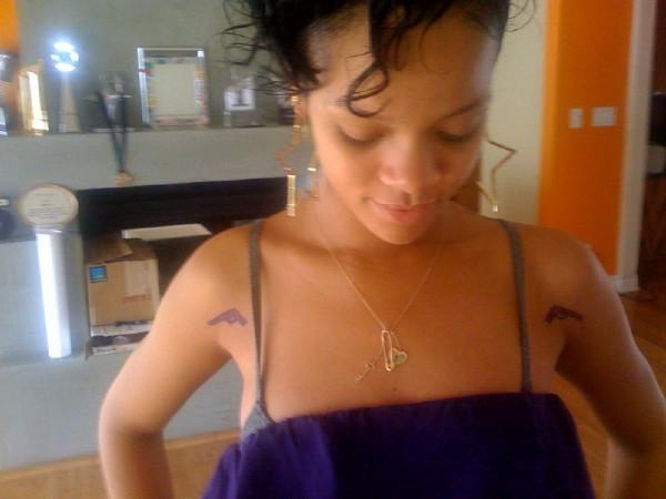 Rihanna gun tattoos