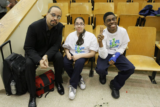 Ice T and students from City College Academy of Arts in NY