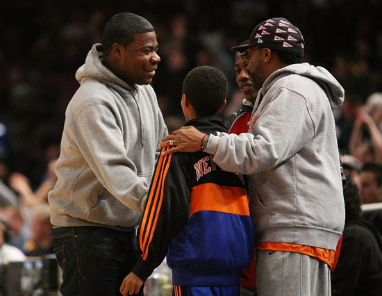 Tracy Morgan & Spike Lee // Knicks vs. Bobcats basketball game in New York