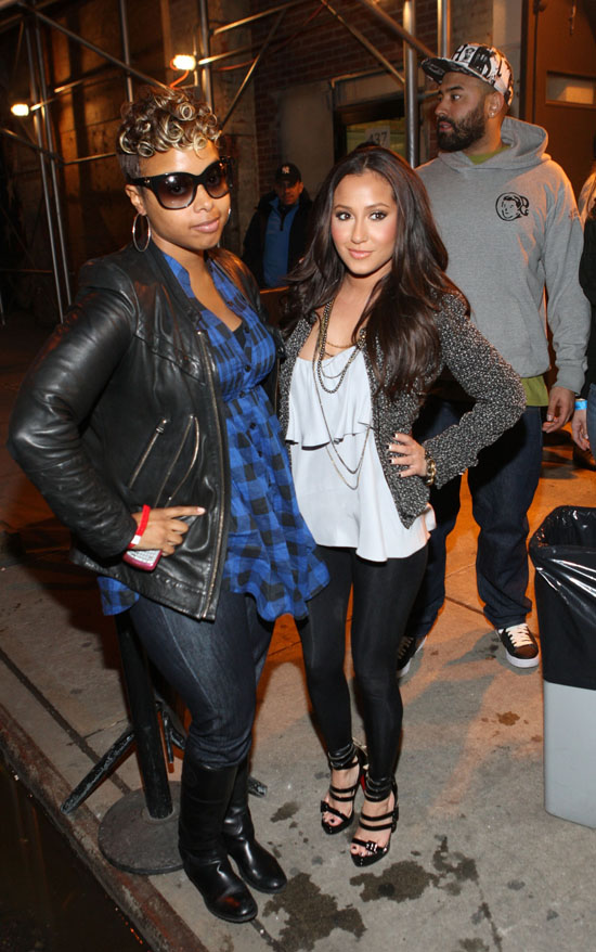 Chrisette Michele & Adrienne Bailon outside the Jadakiss show in NYC (Apr. 8th 2009)