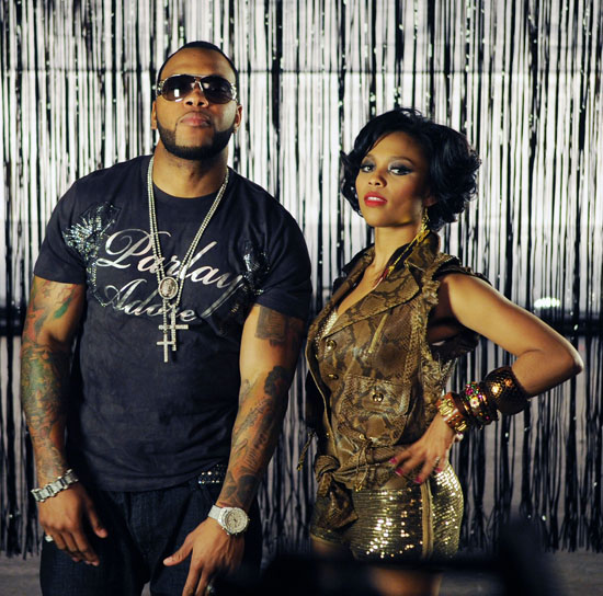 Flo Rida & Teairra Mari on the set of "Cause A Scene" in Las Vegas (Apr. 7th 2009)