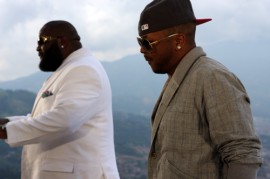 Rick Ross & The Dream on the set of Rick Ross' "All I Really Want" music video