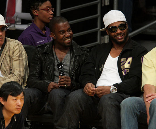 Kanye West & Polow Da Don // Lakers vs. Jazz basketball game (Apr. 19th 2009)