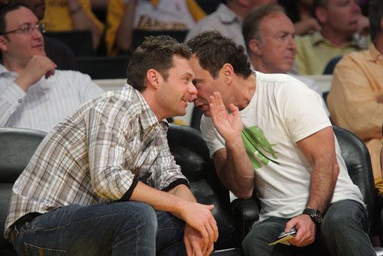 Ryan Seacrest & Harvey Levin (of TMZ) // Lakers vs. Jazz basketball game (Apr. 19th 2009)