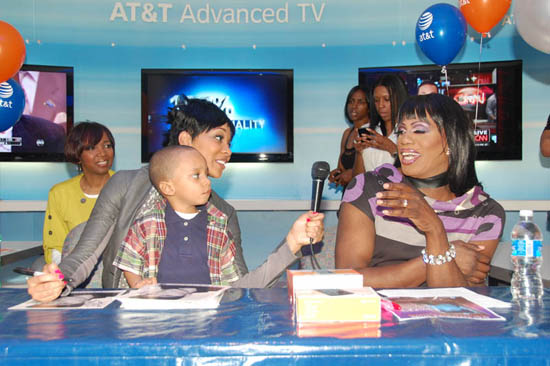 Monica, Lil Rocko and V103's Miss Sophia // AT&T store opening in Atlanta