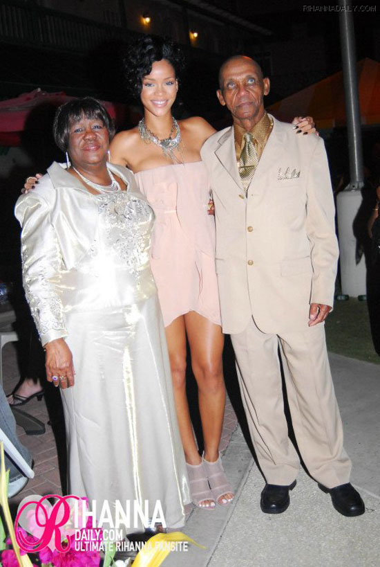 Rihanna and her grandparents Clara and Lionel Brathwaite