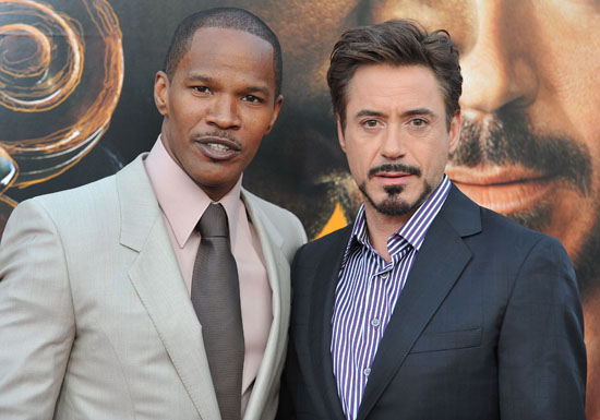 Jamie Foxx & Robert Downey Jr. // "The Soloist" premiere in Los Angeles