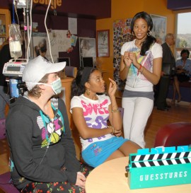 Angela & Vanessa Simmons at hildren\'s Miracle Network hospital of Los Angeles in California