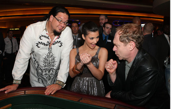 Kim Kardashian with Penn & Teller // Dash Miami Store Opening Afterparty at Clevelander Hotel