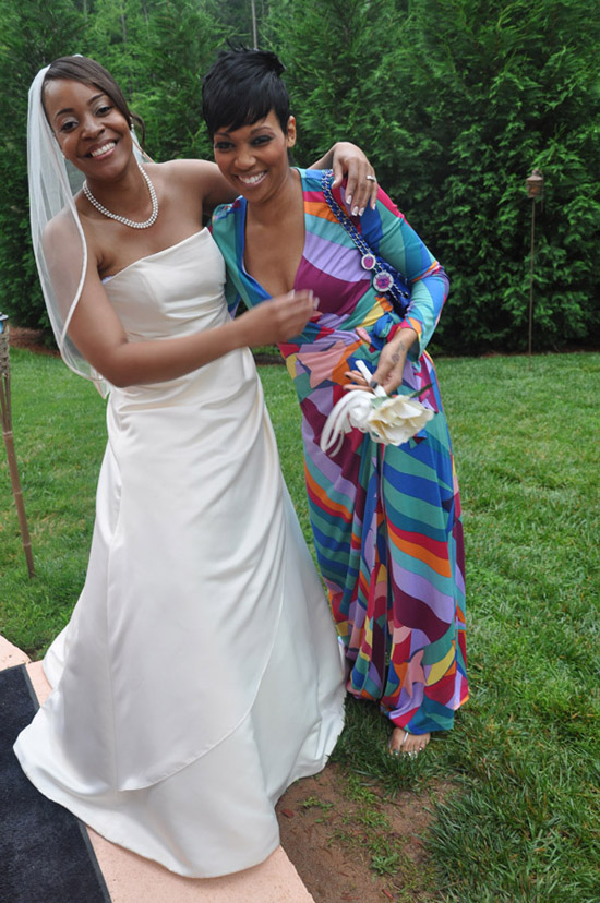 Monica and her friend Alysia at Alysia\'s wedding in Atlanta