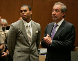 Chris Brown and his lawyer Mark Geragos in LA Superior Court (June 22nd 2009)