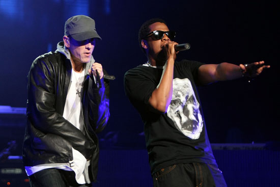 Eminem & Jay-Z perform at DJ Hero Launch