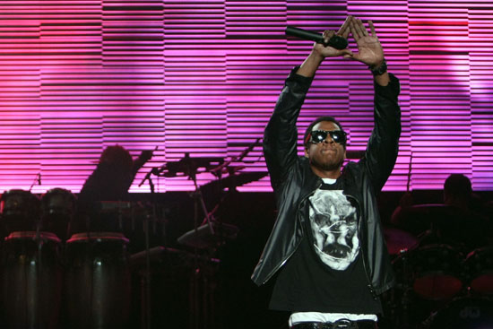Jay-Z peforms at DJ Hero Launch