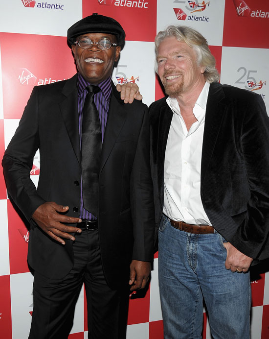 Samuel L. Jackson & Sir Richard Branson // Virgin Atlantic Red Hot Party
