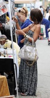 Eva Marcille shopping at Melrose Flea Market in Los Angeles (June 14th 2009)