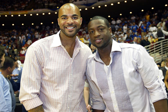 Dwyane Wade & Carlos Boozer at Game 4 of the 2009 NBA Finals in Orlando (June 11th 2009)