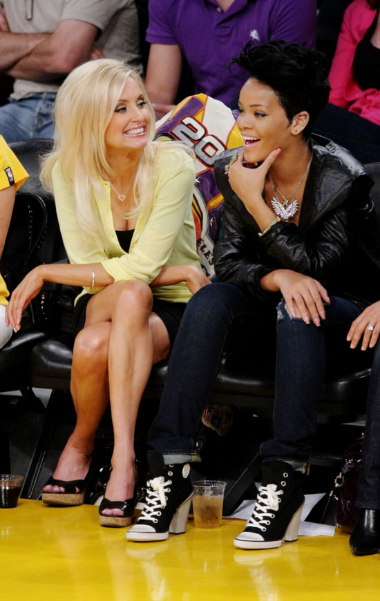 zac efron holding hands with a guy at nba party. Rihanna and guest // NBA