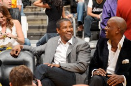 Denzel Washington & Tyrese // Laker vs. Magic Game (NBA Finals Game One) in Los Angeles - June 4th 2009