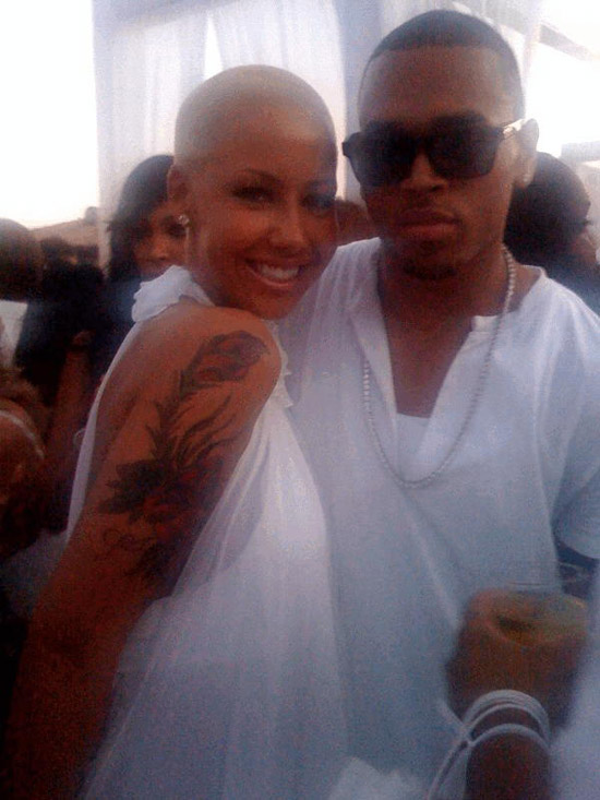 Amber Rose & Chris Brown at Diddy/Ashton Kutcher's White Party