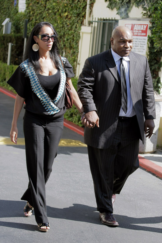 Mike Tyson & Lakiha Spicer leaving lunch at Cafe Med in Los Angeles (July 7th 2009)