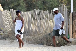Denzel Washington and his oldest daughter at Nikki Beach in St. Tropez, France (July 4th 2009)
