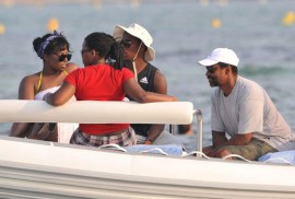 Denzel Washington and his kids at Nikki Beach in St. Tropez, France (July 4th 2009)