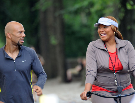 Common and Queen Latifah on the set of "Just Wright" in Manhattan, NYC (July 28th 2009)