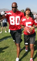 Jerry Rice and Kelly Rowland // Madden NFL '10 Pro-Am Celebrity Football Tournament