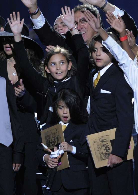 Michael Jackson's kids at his public memorial at Los Angeles' Staples Center