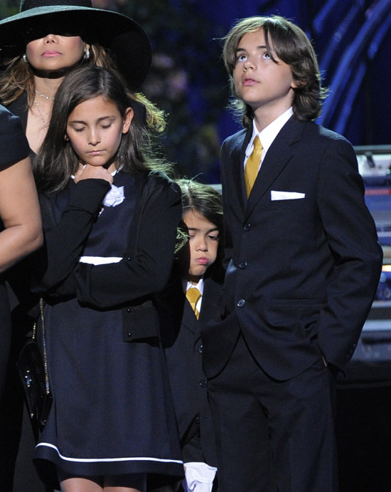 Michael Jackson's kids at his public memorial at Los Angeles' Staples Center